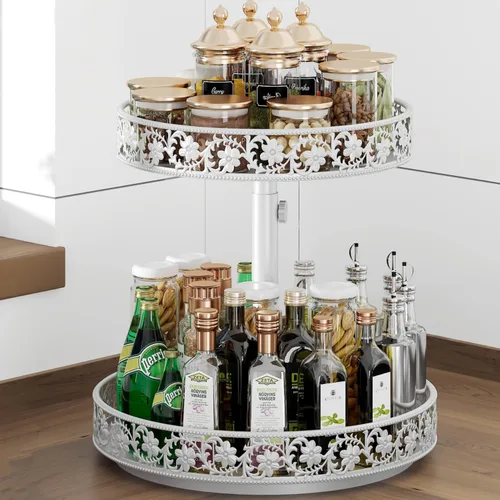 Vista 12 de Lazy Susan - Organizador giratorio de 10 pulgadas, estante de especias giratorio de 360 grados Lazy Susan para gabinete, mesa de comedor, encimera