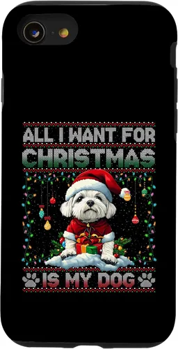 Vista 18 de Maltese Christmas Tree Lights Decorations Dog Lover Xmas Case for iPhone 17