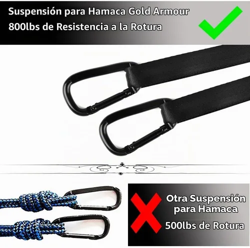Vista 5 de Gold Armour Hamaca de camping – Hamaca doble XL, hamaca portátil, accesorios de camping, equipo para exteriores e interiores con correas de árbol