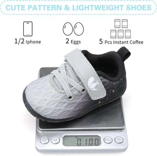 Vista 6 de FEETCITY Zapatillas de bebé para niños y niñas zapatos de primera caminata zapatos de cuna para recién nacidos zapatos de meter