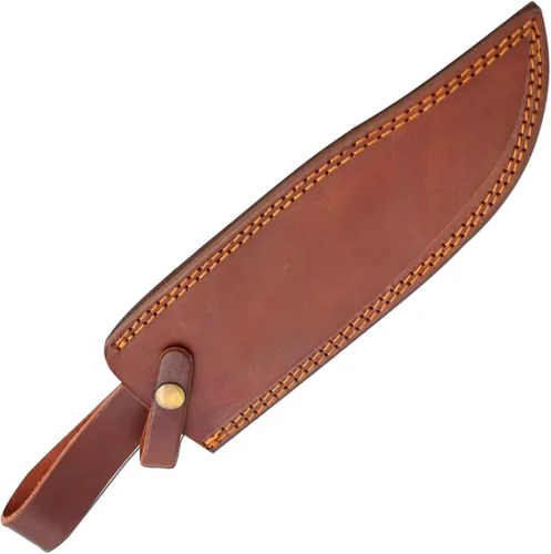 Vista 6 de Cuchillo de caza de hoja fija de 15 '' con funda de cuero (BGW)