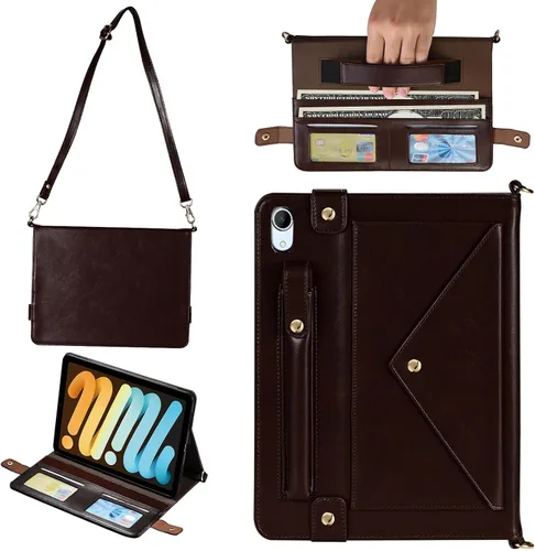 Vista 153 de Funda tipo bolso para iPad mini de 5ª/4ª/3ª/2ª/1ª generación de 7.9 pulgadas, Techcircle funda ligera tipo folio con soporte bandolera con billetera