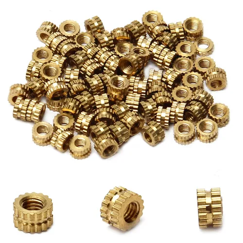 Vista 56 de Tuercas moleteadas de rosca hembra M2x3mm OD Tuercas de inserción roscadas de latón Tuercas de incrustación hidráulicas soldadas juntas Kit surtido