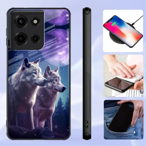 Vista 13 de Funda para Motorola Moto Edge 2022, cubierta trasera de vidrio templado con protector de pantalla, funda protectora a prueba de golpes para Motorola