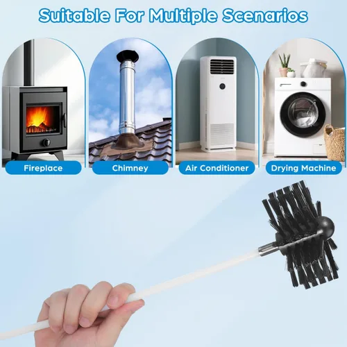 Vista 6 de Didiseaon 20 Feet Chimney Sweep Kit Flexible Chimney Brush Set