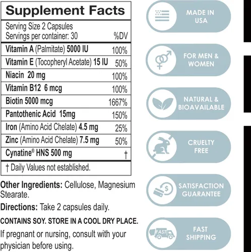 Vista 7 de Péptidos de colágeno y nutrición capilar + cinatina HNS + ácido hialurónico + biotina