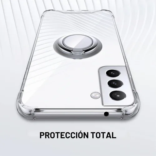 Vista 6 de Silverback Funda transparente para Samsung Galaxy S22 con soporte de anillo, amortiguador de golpes protector a prueba de golpes para Galaxy S22