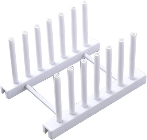 Vista 8 de LIZEALUCKY Soporte de plato de plástico para platos, tazón, taza, libro, tapa de olla, tabla de cortar, estante de secado, escurridor, soporte