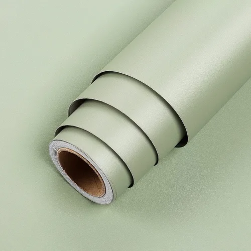 Vista 8 de LaCheery Papel tapiz verde salvia para pegar y despegar de 12 x 160 pulgadas, color verde salvia, papel de contacto texturizado de color sólido