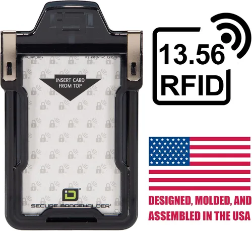 Vista 9 de Identity Stronghold - Soporte seguro para tarjetas RFID para 1 tarjeta, soporte para tarjetas de identificación de plástico duro resistente