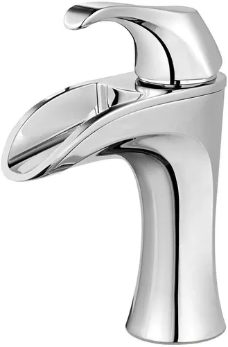 Vista 2 de Pfister LF-042-BRCC Brea - Grifo de baño con cascada de una sola manija de 4 pulgadas en cromo pulido