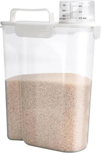 Vista 13 de Viretec Recipiente de almacenamiento de arroz, dispensador hermético de alimentos secos de 15 a 20 libras, recipiente de comida para mascotas