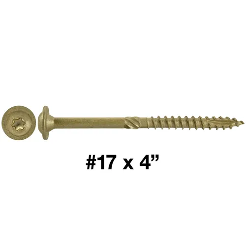 Vista 2 de Jake Sales Tornillo de retraso de construcción #17 x 4 - Tornillo de retraso estructural resistente con accionamiento Torx/Star Drive
