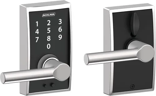 Vista 18 de Schlage - Cerradura táctil Century con picaporte Merano (bronce envejecido, FE695 CEN 716 MER) Keyless entry door lock, Electronic touchscreen