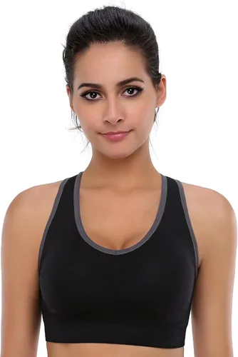 Vista 3 de BAOMOSI Sujetador deportivo sin costuras con espalda cruzada para mujer, soporte de alto impacto, yoga, gimnasio, entrenamiento, fitness