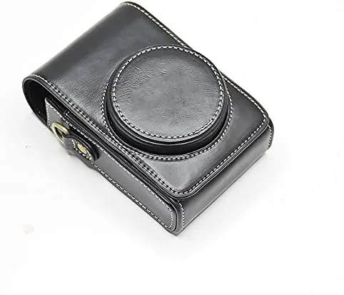 Vista 2 de Funda de piel sintética para Ricoh GR II/III Sony RX100 V VI VII ZV-1 con correa para el cuello (negro)
