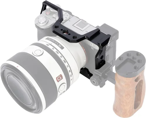 Vista 2 de NICEYRIG A7C II A7CR - Jaula de aluminio para Sony Alpha A7CII / A7CR / A7C cámara sin espejo Vlog Vlogging Video Making con placa de liberación
