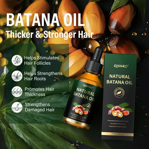 Vista 3 de RIHAKO Regalos de Pascua para mujeres – Suero para el crecimiento del cabello, aceite de batana para el crecimiento del cabello, 100% puro