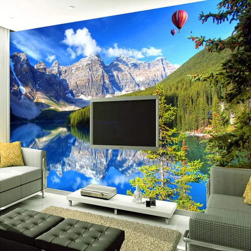 Vista 18 de Papel tapiz 3D de gaviota de playa, papel tapiz de globo de aire caliente de coco, murales panorámicos extraíbles, adecuado para decoración