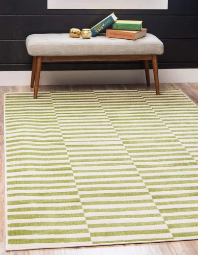 Vista 21 de Unique Loom Williamsburg Collection - Alfombra informal de transición gruesa con rayas alternas (8 pies x 10 pies, rectangular, gris/beige)