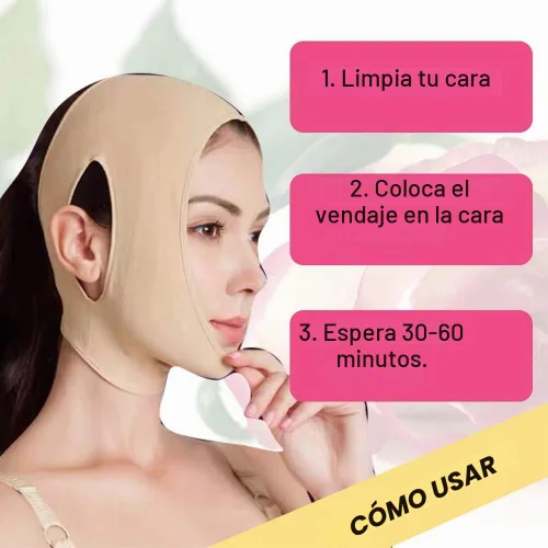 Vista 6 de Correa reutilizable para adelgazar la barbilla, cinta de elevación de la cara, máscara facial de elevación de línea V, reductor de doble barbilla