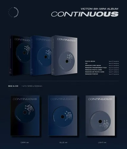 Vista 2 de VICTON - Álbum continuo (6º mini álbum)+juego de tarjetas fotográficas adicionales (versión oscura)