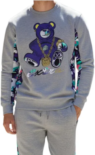 Vista 33 de SCREENSHOT APPLIQUE F11966 Premium Fleece Streetwear Chenille EMB Crew Neck Sweatshirt - Classic Fit
