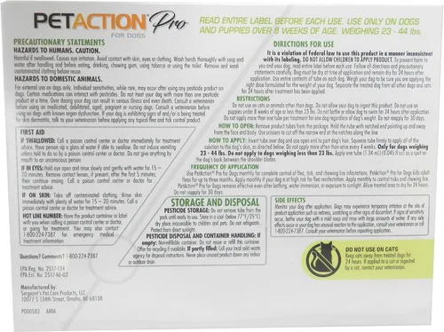 Vista 2 de Pet Action Plus para perros, 8 dosis - 23 a 44 libras.