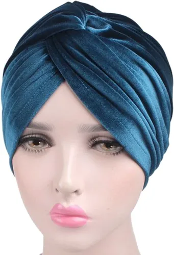 Vista 2 de Decou Sombrero de gorra StrecthTurban con pliegues de color brillante