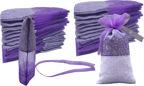 Vista 11 de Sanrich 50 bolsas de lavanda vacías con cordón morado para regalo (deeo Purple-drawsrting)