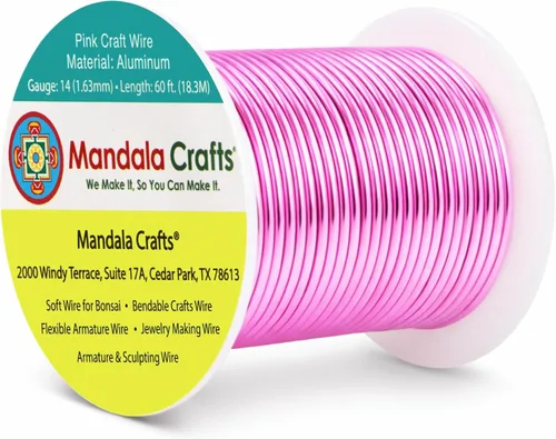 Vista 106 de Mandala Crafts - Alambre de aluminio anodizado de calibre 22 para hacer joyas - 137.2 m de alambre flexible surtido y coloreado - Doble para bonsái