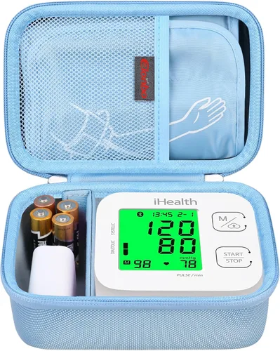 Vista 10 de Elonbo Funda de transporte para iHealth Track Smart Monitor de presión arterial en la parte superior del brazo, monitor de presión arterial Negro
