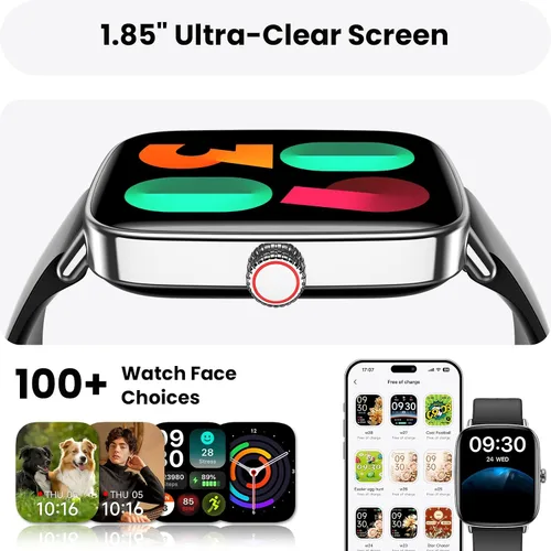 Vista 5 de ENOMIR Reloj inteligente para mujer, color negro