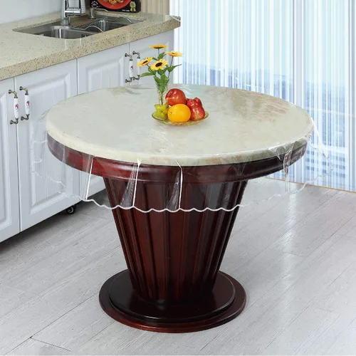 Vista 10 de Artisan Flair Protector de mesa ovalado transparente de 54 x 72 pulgadas, mantel de vinilo impermeable a prueba de aceite, mantel de plástico