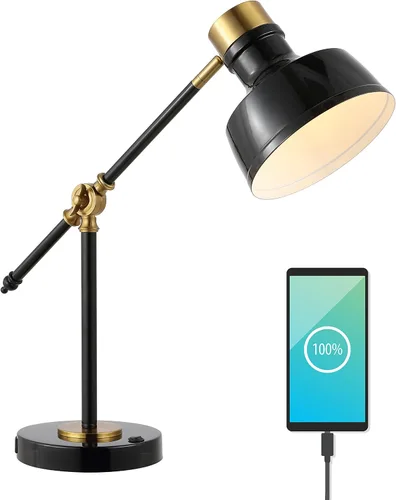 Vista 8 de JONATHAN Y JYL7124D Allegra - Lámpara de tarea LED cantiléver ajustable de 18.5", con puerto de carga USB, clásica, costera, industrial, rústica