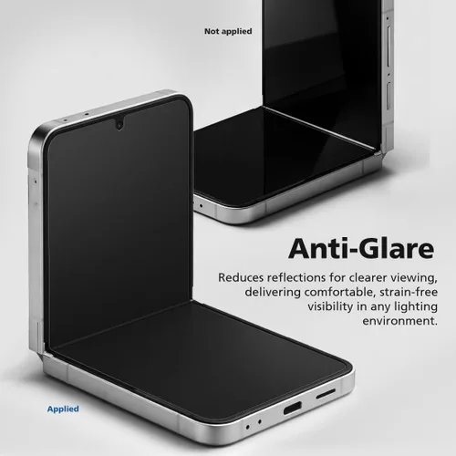 Vista 2 de [Paquete de 3+3] para Samsung Galaxy Z Flip 3 0.18 oz, protector de pantalla mate antirreflejos EPU+TPU, cubierta completa en el interior + 3