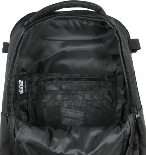 Vista 6 de Bioworld Star Wars The Mandalorian Bounty Hunter Mochila de manga acolchada para laptop de 19 pulgadas