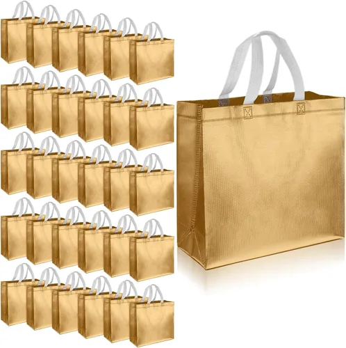 Vista 15 de Eccliy 60 bolsas de regalo reutilizables con asas para dama de honor, boda, color negro
