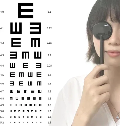 Vista 3 de Paquete de 4 oclusores de ojo de mano negros de plástico Vision Optics Optometría Instrumento para examen de gráfico ocular