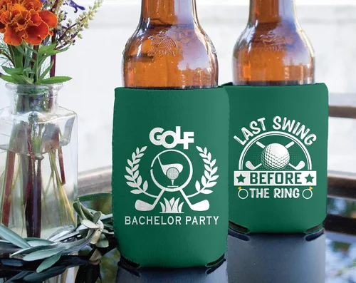 Vista 4 de Enfriador de latas de golf, despedidas de soltero de golf para mujeres y hombres, aislante de neopreno para cerveza acogedora a granel para bodas