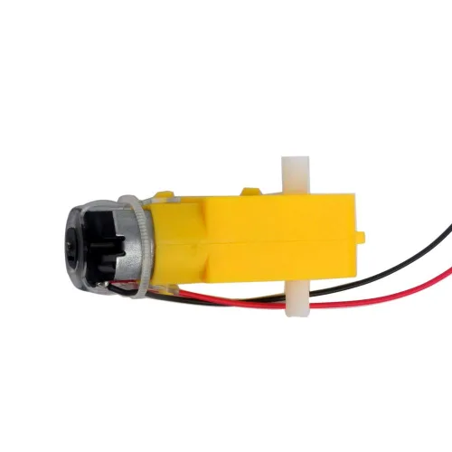 Vista 3 de Mini caja de cambios eléctrica de CC de doble eje con engranaje TT Motor de neumáticos de plástico Rueda DC 3-6V para Ar duino 1:48 Smart Car Robot