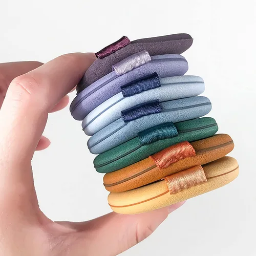 Vista 5 de Batidora de maquillaje multicolor, esponja milagrosa, soplo de polvo de maquillaje reutilizable para base líquida y crema, polvo prensado, cobertura