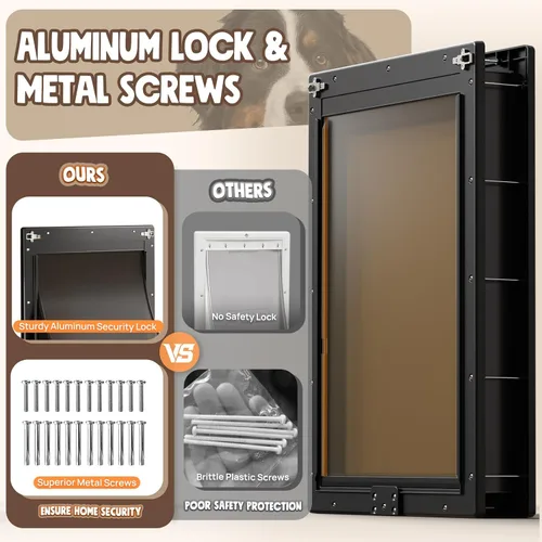 Vista 6 de Puerta XL para Perro para Puerta, Puerta Extra Grande para Perro de Plástico Resistente a la Oxidación para Puertas Interiores y Exteriores, Puerta