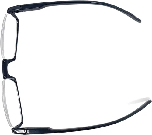 Vista 4 de The Parker - Gafas de lectura rectangulares de medio marco, lectores unisex de medio aro, tramposos de media luna Negro