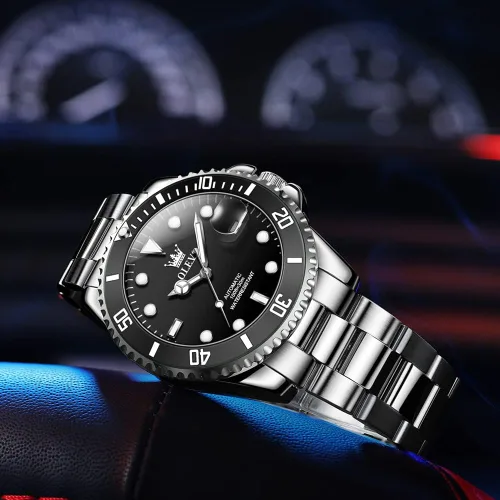 Vista 8 de OLEVS Watch for Men Waterproof Automatic Mechanical Stringing Hollow Out Men's Watches