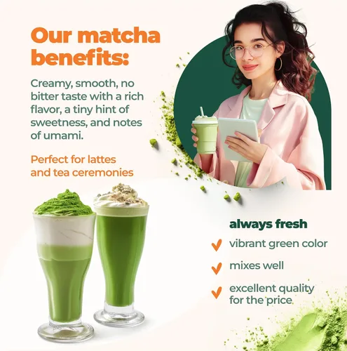 Vista 7 de Paquete ceremonial de 3.5 onzas + 3.5 oz Matcha de grado culinario de Japón