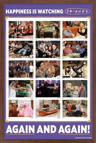 Vista 10 de Trends International Friends 30th - Póster de pared con texto en inglés "Watching Again", 14.72 x 22.37 pulgadas, versión enmarcada de madera