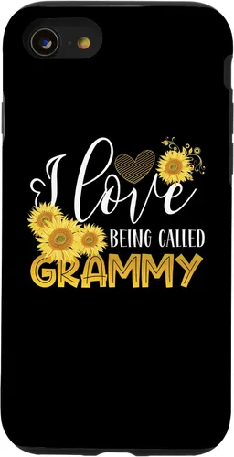Vista 13 de Funda para iPhone 15 con texto en inglés "I Love Being Called Grammy Sunflower Lover Family Party Case