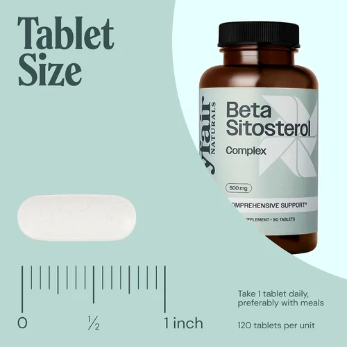 Vista 4 de Complejo beta sitosterol, 500 mg, de origen vegetal, 90 tabletas, suplemento de apoyo integral