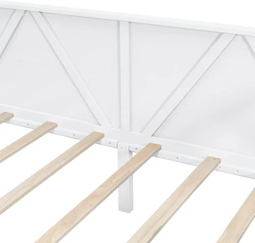 Vista 5 de Harper & Bright Designs Sofá cama de madera maciza tamaño individual, sofá cama multifuncional con soporte de listones de madera, marco de cama